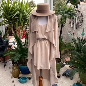 💛💛ASYMMETRICAL SLIP DRESS IN A CHAMPAIGN COLOR💛💛